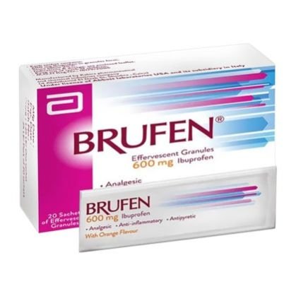 Brufen 600mg Effervescent Granules Orange Flavour For Fever & Pain Relief Sachets 20s