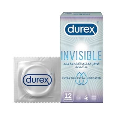 Durex Invisible Extra Thin Lubricated Condom 12s