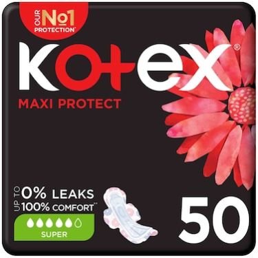 Kotex Maxi Protect Thick Pads With Wings Super Size 50s