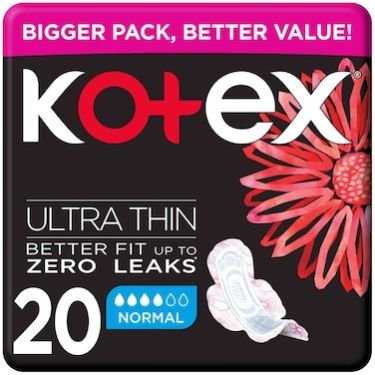 Kotex Ultra Thin Pads With Wings Normal Size 20s