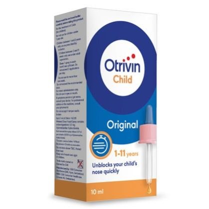 Otrivin Original Children Nasal Drops For Blocked Nose 10ml