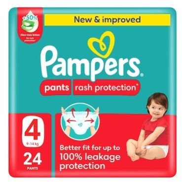 Pampers Rash Protection Pants Size 4 (9-14kg) 24s