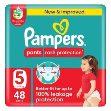 Pampers Rash Protection Pants Size 5 (12-18kg) 48s