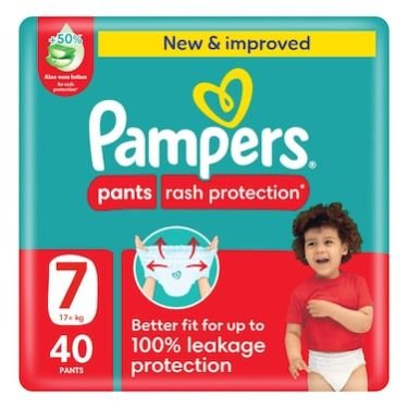 Pampers Rash Protection Pants Size 7 (17kg+) 40s
