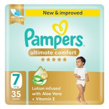 Pampers Ultimate Comfort Diapers With Aloe Vera Plus Vitamin E Size 7 (15kg+) 35s