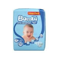 Sanita Bambi Baby Diapers Size 3 Medium 6-11kg 92s