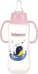 Bebecom Standard Feeding Bottle With Silicone Head And Handle 300ml Pink Color A316