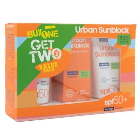 Novaclear Urban Sunblock Spf 50+ Face Sunscreen For Oily Skin 40ml, Value Pack Of 1+2s