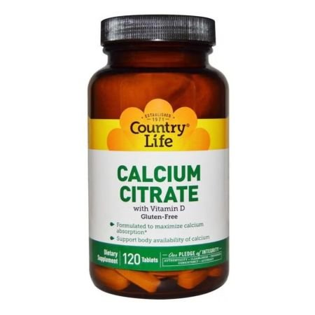 Country Life Calcium Citrate With Vitamin D Tablets For Bone Health, Pack Of 120s