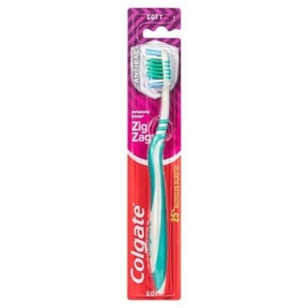 Colgate Zigzag Flexible Soft Toothbrush With Tongue Cleaner 1 Pcs