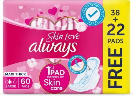 Always Cotton Skin Love Large Pads 60s