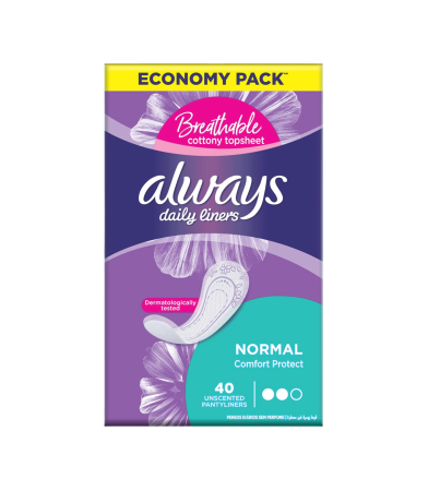 Always Daily Liners Comfort Protect Normal Pantyliners 40s
