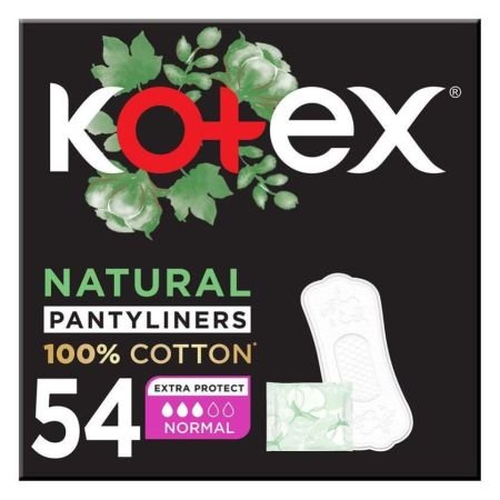 Kotex Natural Panty Liners 100% Cotton Normal Size 54s