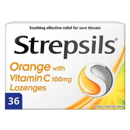 Strepsils Orange With Vitamin C Lozenges 36s