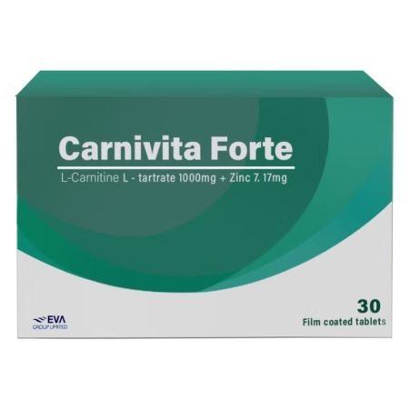 Eva Pharma Carnivita Forte L-Carnitine L-Tartrate Zinc Tablets 30s