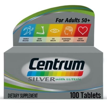 Centrum Silver With Lutein 50+ Adult Multivitamin Supplement 100 Tablets