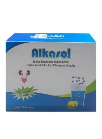 Alkasol Effervescent Granules 4gm X 28 Sachets, Lemon Flavor