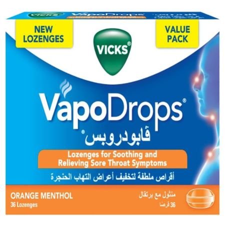 Vicks Vapo Drops Orange Lozenges 36s