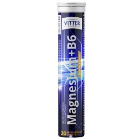 Vitter Blue Magnesium + B6 20 Effervescent Tablets Orange Flavour