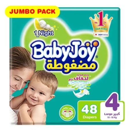 Babyjoy Compressed Diapers Size 4 For 10–18kg 48s