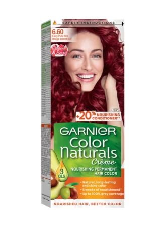 Garnier Color Naturals Creme Permanent Hair Colour Kit 6.60 Fiery Pure Red