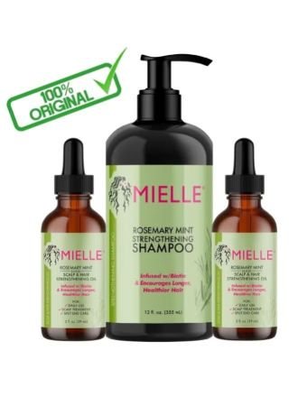 Mielle Organics Rosemary Mint Strengthening Hair Care Set – 2 Oils 39ml + Shampoo 355ml