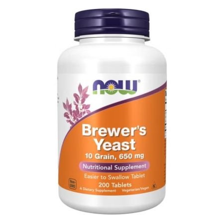 Now Brewer Yeast 650mg Nutritional Supplement For Healthy Digestion 200s