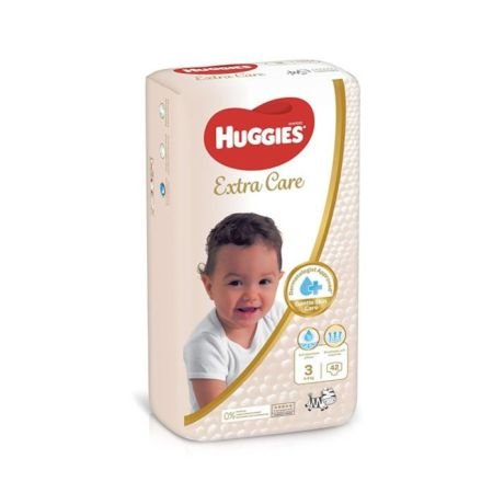 Huggies Extra Care Baby Diapers – Size 3 (4–9 Kg) 42 Diapers