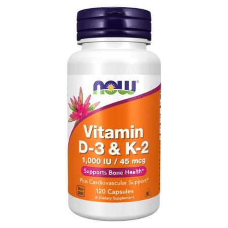 Now Vitamin D3 + K2 45mcg 120s